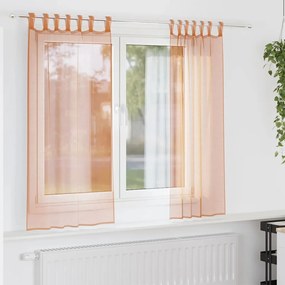 vidaXL Perdele Voile cu Bucle 2 buc Terracota 140x140 cm
