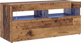 vidaXL Dulap TV cu lumini LED lemn vechi 90x35x40 cm lemn prelucrat
