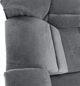 Colţar extensibil, material textil gri, model stânga, SANTIAGO