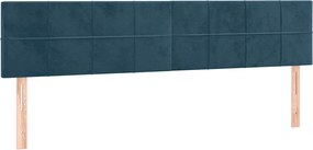 vidaXL Tăblii de pat, albastru închis, 200x5x78/88 cm, catifea