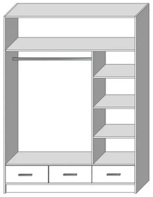 Dulap cu oglindă SANNA 150x215 cm, stejar craft