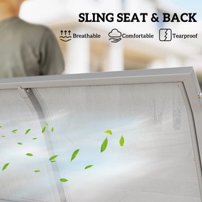 Balansoar de grădină 3 locuri Hollywoodschaukel cu acoperiș din metal gri+argintiu 170 x 110 x 153 cm | Aosom Romania