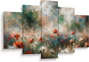 Tablou – Abstracție de câmp cu maci (150x105 cm)