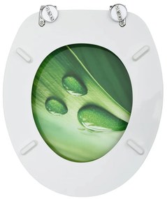 Capac WC, MDF, verde, model picatura de apa 1, Picatura de apa verde, nu