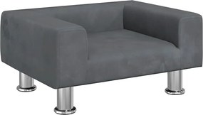 vidaXL Canapea pentru copii, gri închis, 50x40x26,5 cm, catifea