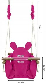 Leagăn pentru copii în formă de ursuleț roz