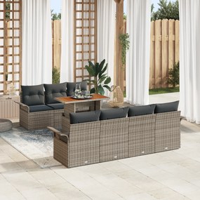 vidaXL Set de canapele pentru grădină 8 pcs Gri 100 x 55 x 73 cm