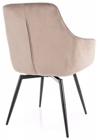 Scaun rotativ Servio velvet bej inchis/negru Blu40