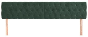 Tablii de pat, 2 buc, verde inchis, 100x7x78 88 cm, catifea 2, Verde inchis, 200 x 7 x 78 88 cm