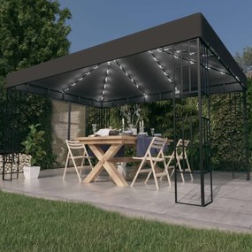 Pavilion cu sir de lumini LED, antracit, 3x4 m Antracit, 3 x 4 m