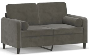 Canapea cu 2 locuri cu pernepernute gri inchis 120 cm textil Morke gra, 138 x 77 x 80 cm