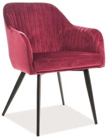 Scaun Elina velvet bordo/negru