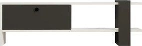 Comoda TV, Funda, alb si antracit, 120 cm