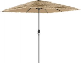 vidaXL Umbrelă soare de grădină cu stâlp din oțel, maro 248x248x248 cm