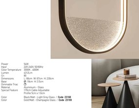 Lustra design modern LED DECO auriu/ sampanie