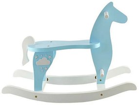 Balansoar Tip Calut din Lemn Natural pentru Copii NOVOKIDS™ Happy Horse, Design Scandinav, Fara Margini Ascutite, Dimensiuni 68x27x49 CM, Model