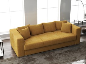Canapea extensibilă dumonde cu ladă de depozitare si sezut confortabil din spuma high-density, Gloria Zoom Mustar 240x100 cm