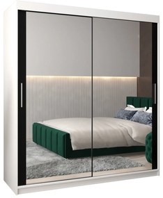 Dulap de haine 180 cm Toki 3 (alb mat + negru mat). 1065084