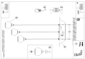 Lustră pe cablu ALINO 3xE27/60W/230V neagră Sollux SL.1142