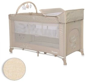 Patut pliabil Noemi Plus, 2 nivele cu accesorii, Fog Beige Star