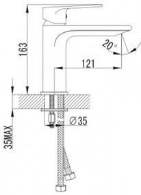 Baterie lavoar Asti, monocomandă