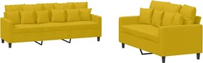 vidaXL Set de canapele cu perne, 2 piese, galben, catifea