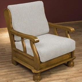 decoDoma Huse care se întind foarte bine GLAMOUR smântânii 2fotoliu cu manere de lemn (l. 140 - 170 cm)