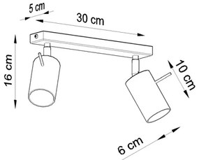 Lampă spot RING 2 2xGU10/40W/230V negru