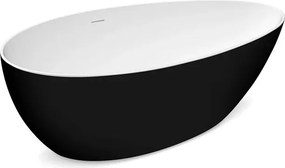 Cada freestanding Rune Agg alb-negru 160x82 cm