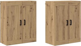 vidaXL Cabinet suspendat 2 pcs Stejar Artizanal 69,5 x 34 x 90 cm