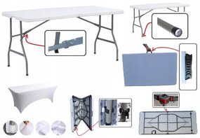 Masă pliabilă de catering 240cm negru
