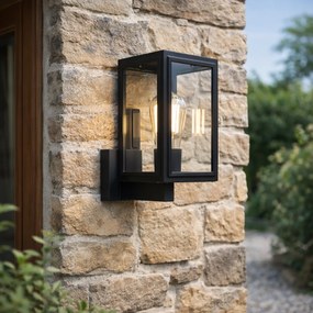 Aplică rustică neagră IP44 - Sutton Up