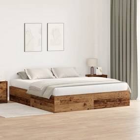 vidaXL Cadru de pat din lemn vechi 180 x 200 cm, din lemn ingineresc.
