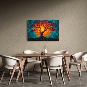 Tablou - Arborele vieții și soarele în mozaic (90x60 cm)