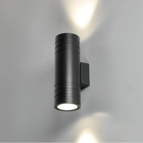 Aplică de exterior 2xGU10/35W/230V IP54 negru rotund