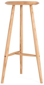 Scaun de bar în culoare naturală din lemn de stejar (înălțime șezut 75 cm) Blanc – Gazzda