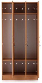Dulap din lemn Visio - 3 compartimente, 90 x 42 x 190 cm, fag