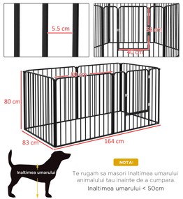 PawHut Tarc de Joaca Rezistent pentru Caini din 6 Panouri pentru Animale de Companie Interior Exterior | Aosom Romania