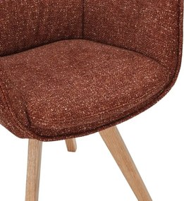 Set de 2 scaune pivotante picioare din lemn VOGUE maro ruginiu
