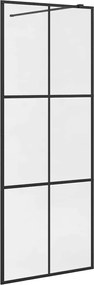 vidaXL Paravan de duș walk-in negru 80x195 cm sticlă ESG transparentă