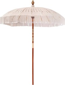 vidaXL Umbrelă macramé Crem 190 x 190 x 260 cm