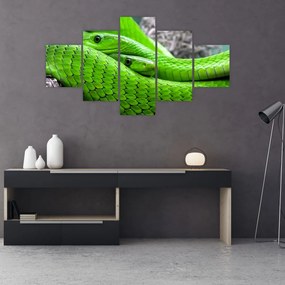 Tablou  cu șerpi verzi (125x70 cm), în 40 de alte dimensiuni noi
