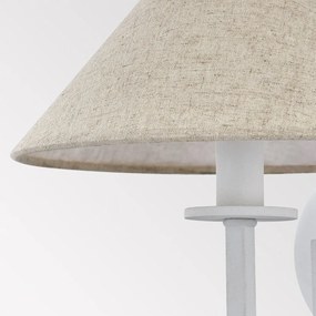 Candelabru 3 brate LUX, Metal, Alb, Abajur In, GLADWYNE