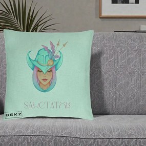Perna Personalizata Zodiac Sagetator Cowgirl, 40x40 cm, Verde Menta, Husa Detasabila, Perna Inclusa, BEKZ®