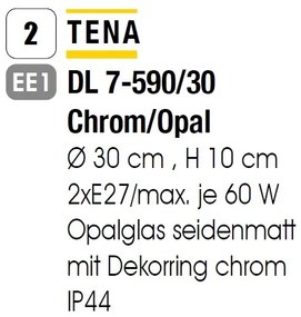 Plafoniera iluminat baie, protectie IP44, diametru 30cm Tena