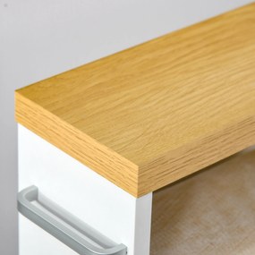 kleankin Dulapior Mobil pentru baie economisire spatiu cu 4 roti raft,manere laterale, 50x13x67.5cm