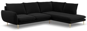 Coltar Vienna 6 locuri velvet picioare aurii L275 cm