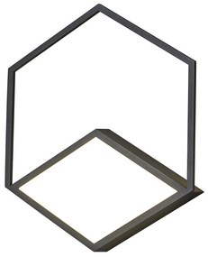 Aplica LED dimabila de perete/tavan KUBICK 18+30W neagra