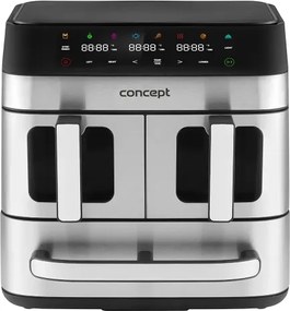 Concept FR9000 - Friteuză cu aer cald PIZZA TRIO 18,5 l 2700W/230V inox/negru