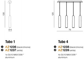 Pendul design modern TUBO 1 Black/Chrome